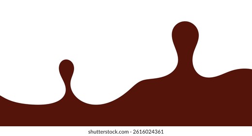 liquid chocolate splashing on white background. wavy choco splash. chocolate milkshake in flat style.