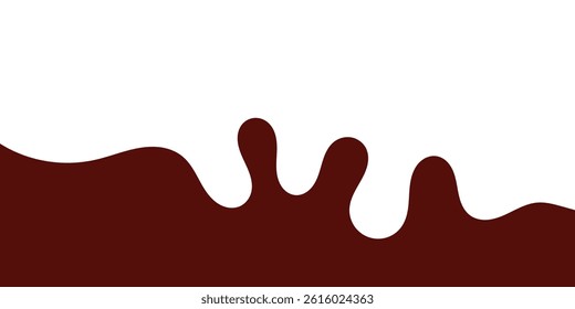 liquid chocolate splashing on white background. wavy choco splash. chocolate milkshake in flat style.