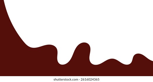 liquid chocolate splashing on white background. wavy choco splash. chocolate milkshake in flat style.