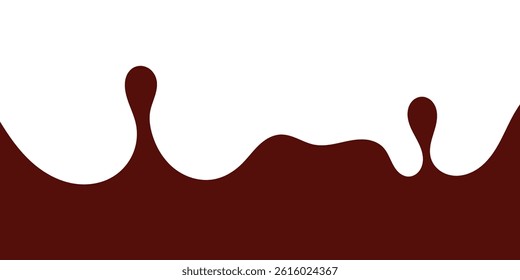 liquid chocolate splashing on white background. wavy choco splash. chocolate milkshake in flat style.