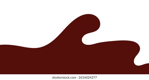 liquid chocolate splashing on white background. wavy choco splash. chocolate milkshake in flat style.