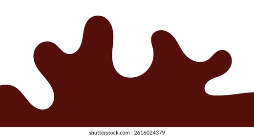 liquid chocolate splashing on white background. wavy choco splash. chocolate milkshake in flat style.