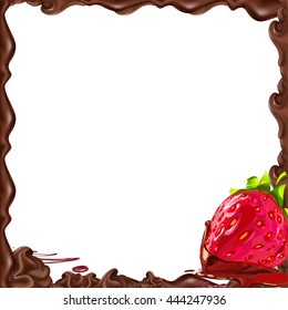 Liquid Chocolate With Strawberry Frame