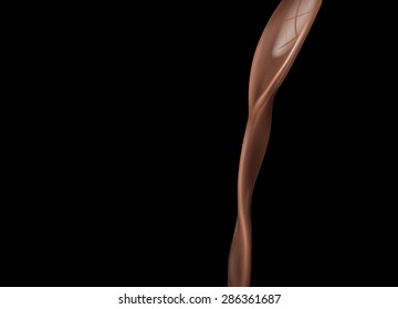 Liquid chocolate, vector illustration isolated on black background. Vector
