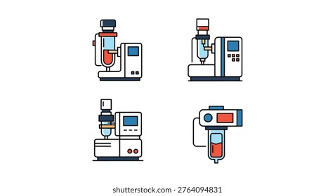 Liquid Chromatograph Line art abstract simple creative illustration