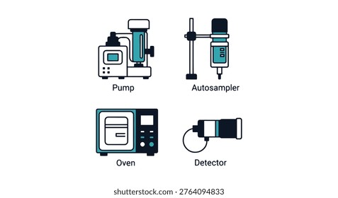 Liquid Chromatograph Line art abstract simple minimal illustration