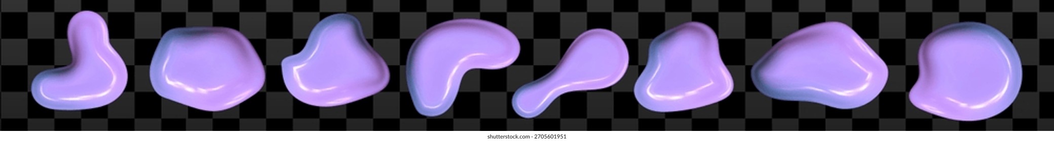 Blob de cromo líquido con diseño brillante Y2K. La forma futurista en 3D y la textura metálica resaltan una forma suave de mancha en 3D.