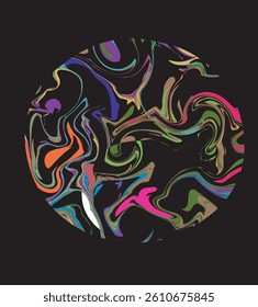 liquid circle art background with colorful colors 