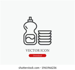 Liquid clean vector icon.  Editable stroke. Symbol in Line Art Style for Design, Presentation, Website or Apps Elements, Logo. Pixel vector graphics - Vector