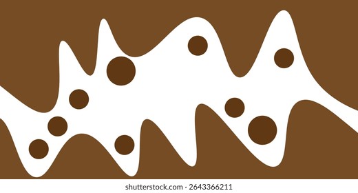 Liquid coffee background. Flat style dripping coffee flat style vector illustration. Dark espresso coffee, cocoa or hot chocolate liquid with drops and splashes. Simple cartoon coffee spill.