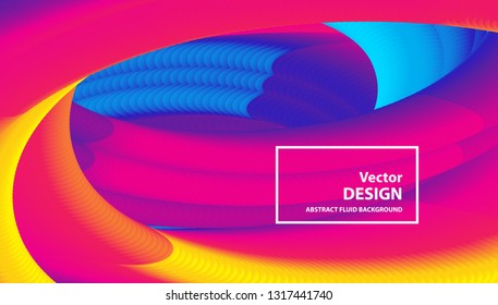 Liquid color 3d wave.  Colorful shape. Modern multicolor fluid background. Vector graphic design