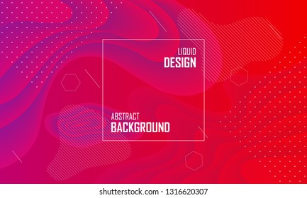 Liquid color abstract background design. Fluid vector gradient design for banner, post