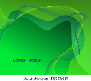 Liquid color abstract background design. Liquid vector gradient design for banner, post. Green wave. Abstract.