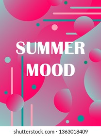 Liquid color abstract background design. Fluid vector gradient design. Summer poster.