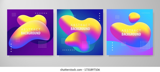 Liquid color abstract background design. Fluid gradient shapes composition. Futuristic design vector.