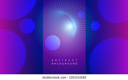 Liquid color abstract background. Neon glow futuristic tunnel from particles. Fluid vector gradient design for banners, flyers, landing pages