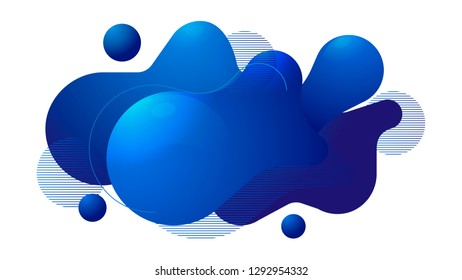 Liquid color abstract geometric shape. Fluid gradient element for minimal banner, logo, social post. Futuristic trendy dynamic element. Abstract background. Eps10 vector