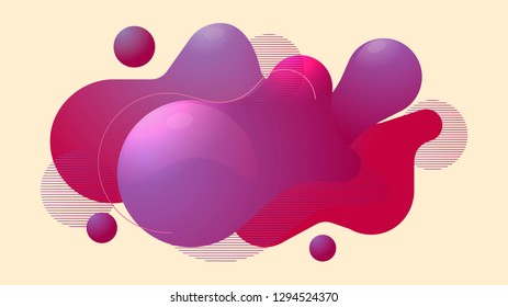 Liquid color abstract geometric shape. Fluid gradient element for minimal banner, logo, social post. Futuristic trendy dynamic element. Abstract background. Eps10 vector