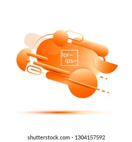 liquid color abstract geometric shapes. Fluid gradient elements for banner, logo, social post. isolated on white background. Vector illustration. Eps 10.