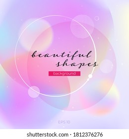 Liquid color abstract geometric shapes. Fluid gradient elements for minimal banner, logo, social media post. Futuristic trendy dynamic circle elements. Abstract background. Eps10 vector.