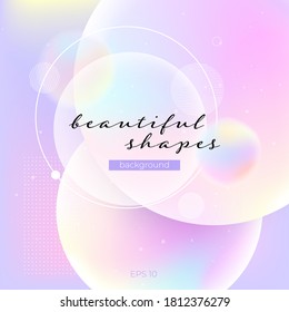 Liquid color abstract geometric shapes. Fluid gradient elements for minimal banner, logo, social media post. Futuristic trendy dynamic circle elements. Abstract background. Eps10 vector.