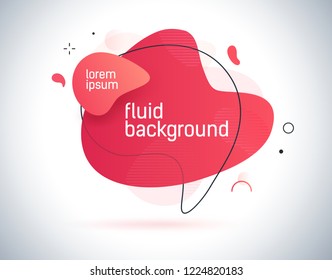 Liquid color abstract shapes. Modern gradient for your design project, banner, logo, flyer, presentation, social post etc. Colorful geometric background. Fluid shapes composition.