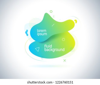 Liquid color abstract shapes. Modern gradient for your design project, banner, logo, flyer, presentation, social post etc. Colorful geometric background. Fluid shapes composition.