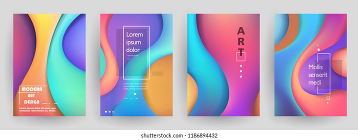 Liquid color background design. A4 format. Futuristic design posters