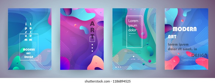 Liquid color background design. A4 format. Futuristic design posters