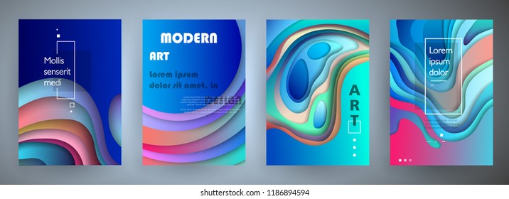 Liquid color background design. A4 format. Futuristic design posters