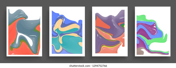 Liquid color background design. A4 format. Futuristic design posters