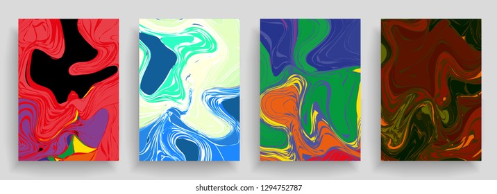 Liquid color background design. A4 format. Futuristic design posters