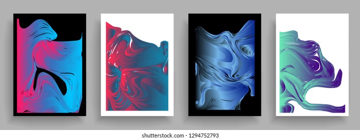 Liquid color background design. A4 format. Futuristic design posters
