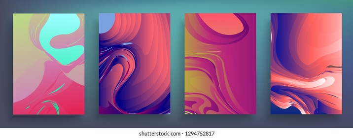 Liquid color background design. A4 format. Futuristic design posters