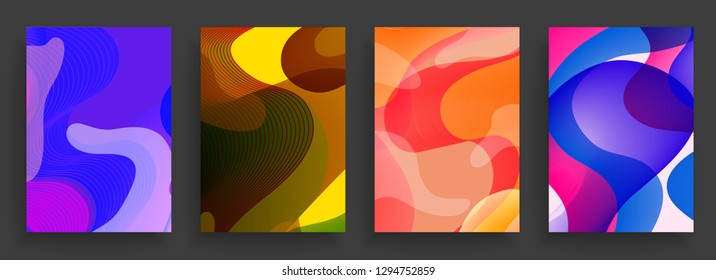 Liquid color background design. A4 format. Futuristic design posters