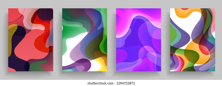 Liquid color background design. A4 format. Futuristic design posters