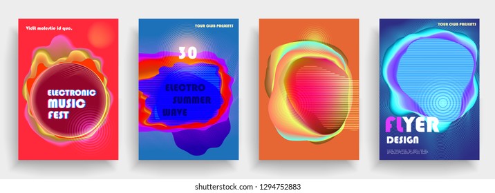 Liquid color background design. A4 format. Futuristic design posters