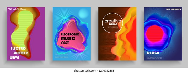 Liquid color background design. A4 format. Futuristic design posters