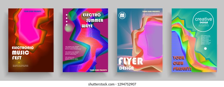 Liquid color background design. A4 format. Futuristic design posters