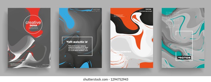 Liquid color background design. A4 format. Futuristic design posters