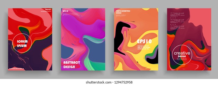 Liquid color background design. A4 format. Futuristic design posters