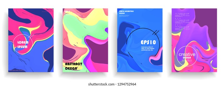 Liquid color background design. A4 format. Futuristic design posters