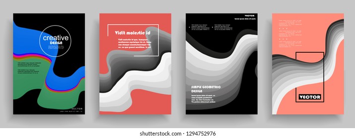 Liquid color background design. A4 format. Futuristic design posters