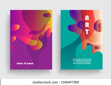 Liquid color background design. A4 format. Futuristic design posters
