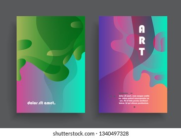 Liquid color background design. A4 format. Futuristic design posters