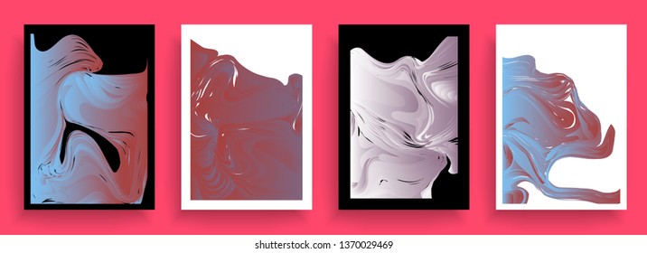 Liquid color background design. A4 format. Futuristic design posters