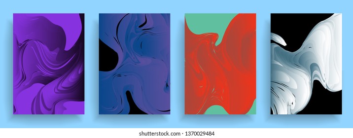 Liquid color background design. A4 format. Futuristic design posters