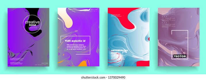 Liquid color background design. A4 format. Futuristic design posters