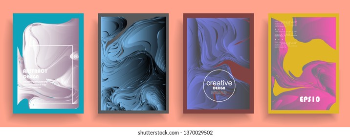 Liquid color background design. A4 format. Futuristic design posters