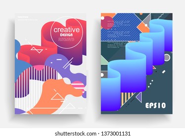 Liquid color background design. A4 format. Futuristic design posters